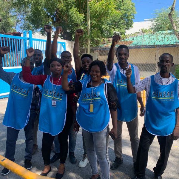 Workers at Hansae Haiti factory